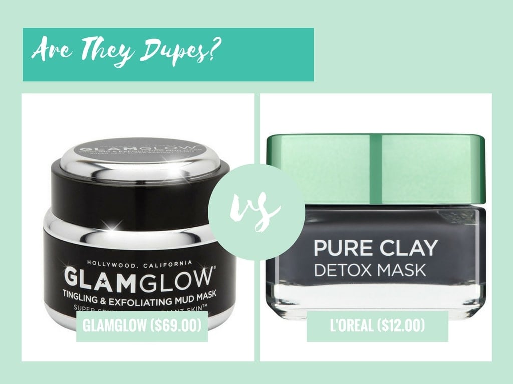 glamglow youthmud tinglexfoliate treatment vs loreal paris pure clay detox mask