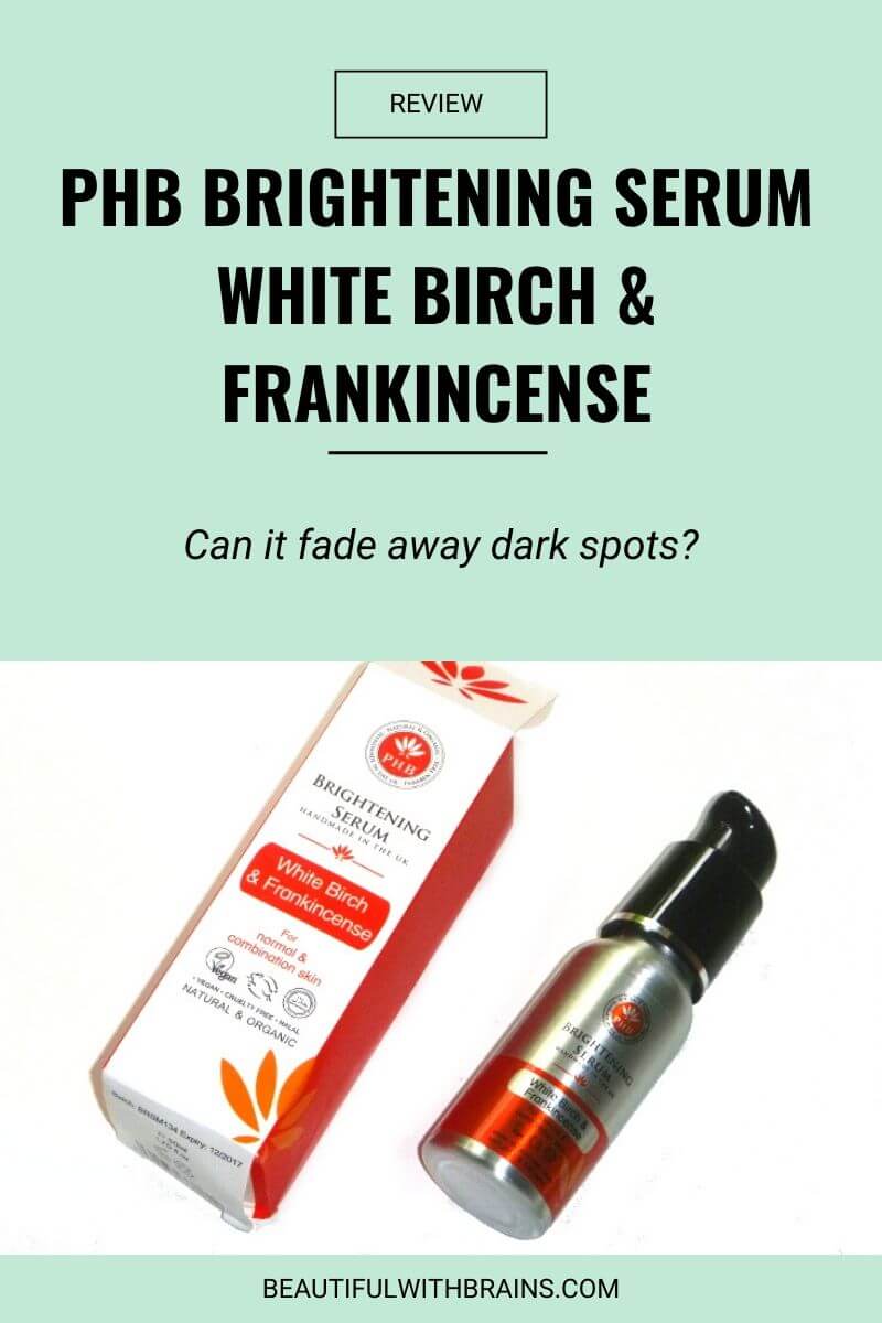 phb brightening serum with white birch and frankincense review